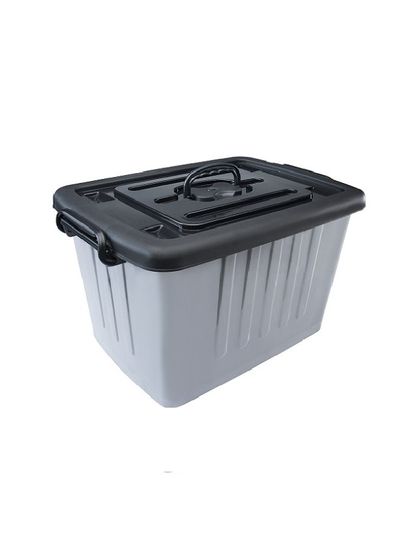 caixa-organizadora-container-plastico-cinza-26-litros-plasnew
